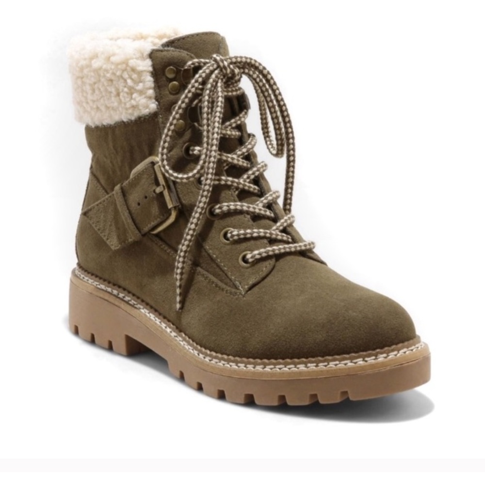 Sherpa lace up boots